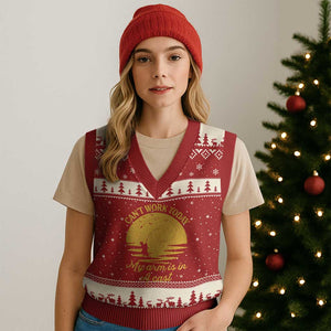 Funny Cant Work Today My Arm Is In A Cast V-Neck Knit Sweater Vest Fly Fishing Fathers Day TS11 Red Beige Print Your Wear