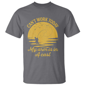 Funny Cant Work Today My Arm Is In A Cast T Shirt Fly Fishing Fathers Day TS11 Charcoal Print Your Wear
