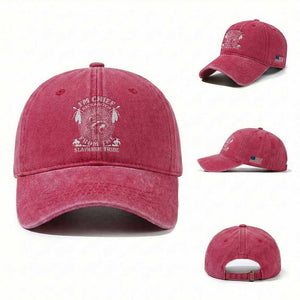 Funny I'm Chief Kickabitch From The Slapahoe Tribe Washed Cotton Baseball Cap Native American Indigenous Racoon