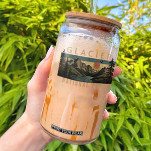 Glacier National Park Glass Can Montana Wildlife Nature Lover TS11 Black Print Your Wear