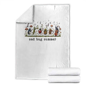 Sad Bug Summer Funny Insect Inspired Indie Aesthetic Throw Blanket Folk Pop Music Bugs Lover