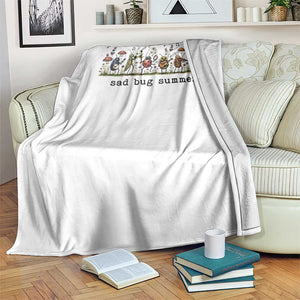 Sad Bug Summer Funny Insect Inspired Indie Aesthetic Throw Blanket Folk Pop Music Bugs Lover