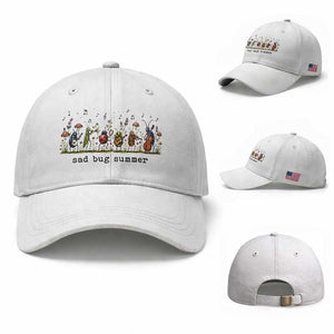 Sad Bug Summer Funny Insect Inspired Indie Aesthetic Baseball Cap Folk Pop Music Bugs Lover