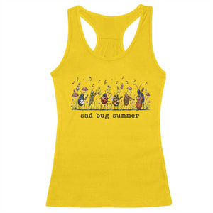 Sad Bug Summer Funny Insect Inspired Indie Aesthetic Racerback Tank Top Folk Pop Music Bugs Lover
