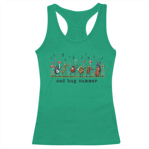Sad Bug Summer Funny Insect Inspired Indie Aesthetic Racerback Tank Top Folk Pop Music Bugs Lover
