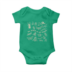 Be Kind To All Kinds Bugs Entomologist Insect Lover Baby Onesie TS11 Irish Green Print Your Wear