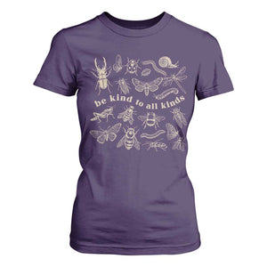 Be Kind To All Kinds Bugs Entomologist Insect Lover T Shirt For Women TS11 Purple Print Your Wear