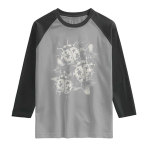 Ladybug Y2k Grunge 2000s Alt 90s Vintage Star Dots Teen Raglan Shirt