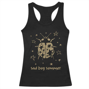 Sad Bug Summer Y2k Ladybug Grunge 2000s Vintage Racerback Tank Top Folk Music Bugs Lover