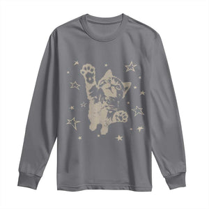 90s Y2k Cat Jumping Stars 2000s Grunge Vintage Graphic Long Sleeve Shirt