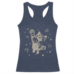 90s Y2k Cat Jumping Stars 2000s Grunge Vintage Graphic Racerback Tank Top