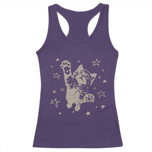 90s Y2k Cat Jumping Stars 2000s Grunge Vintage Graphic Racerback Tank Top