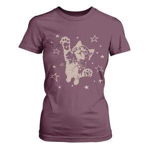 90s Y2k Cat Jumping Stars 2000s Grunge Vintage Graphic T Shirt For Women