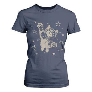 90s Y2k Cat Jumping Stars 2000s Grunge Vintage Graphic T Shirt For Women