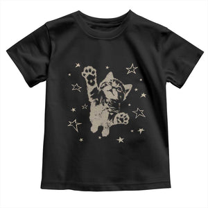 90s Y2k Cat Jumping Stars 2000s Grunge Vintage Graphic Toddler T Shirt