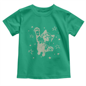 90s Y2k Cat Jumping Stars 2000s Grunge Vintage Graphic Toddler T Shirt