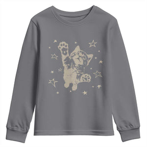 90s Y2k Cat Jumping Stars 2000s Grunge Vintage Graphic Youth Sweatshirt