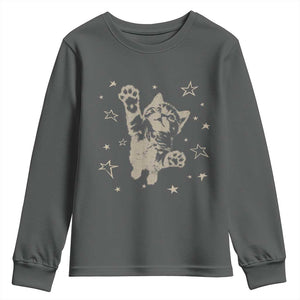 90s Y2k Cat Jumping Stars 2000s Grunge Vintage Graphic Youth Sweatshirt