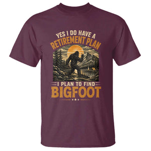 Yes I Do Have A Retirement Plan I Plan To Find Bigfoot T Shirt Funny Retired Bigfoot Hunter Retro Forest