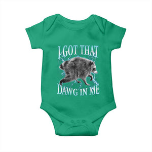 Funny Jimothy The Raccoon Baby Onesie I Got That Dawg In Me Bootleg Art