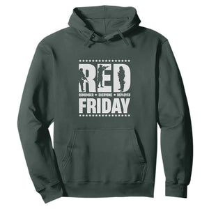 Red Friday Hoodie RED Remember Everyone Deployed Military Star TS11 Dark Forest Green Print Your Wear