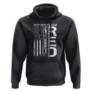 RED Friday Hoodie On Friday We Wear Red Vintage American Flag Military Gun TS11 Black Print Your Wear