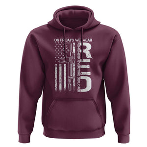 RED Friday Hoodie On Friday We Wear Red Vintage American Flag Military Gun TS11 Maroon Print Your Wear