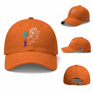 Suicide Prevention Awareness Baseball Cap Through Every Dark Night There Is A Brighter Day Semicolon Sun Feathers