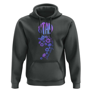 Suicide Prevention Awareness Hoodie Stay Your Story Is Not Over Semicolon Flower TS11 Dark Heather Print Your Wear