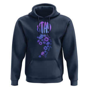 Suicide Prevention Awareness Hoodie Stay Your Story Is Not Over Semicolon Flower TS11 Navy Print Your Wear