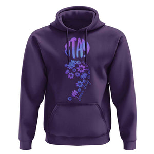 Suicide Prevention Awareness Hoodie Stay Your Story Is Not Over Semicolon Flower TS11 Purple Print Your Wear