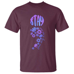Suicide Prevention Awareness T Shirt Stay Your Story Is Not Over Semicolon Flower TS11 Maroon Print Your Wear