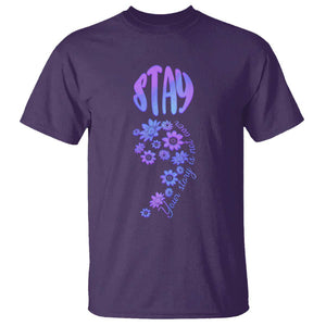 Suicide Prevention Awareness T Shirt Stay Your Story Is Not Over Semicolon Flower TS11 Purple Print Your Wear