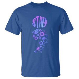 Suicide Prevention Awareness T Shirt Stay Your Story Is Not Over Semicolon Flower TS11 Royal Blue Print Your Wear