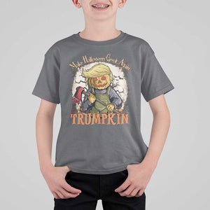 Funny Trump T Shirt For Kid Make Halloween Great Again Trumpkin TS11 Charcoal Print Your Wear