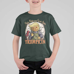 Funny Trump T Shirt For Kid Make Halloween Great Again Trumpkin TS11 Dark Forest Green Print Your Wear