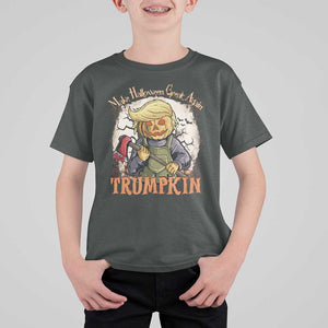 Funny Trump T Shirt For Kid Make Halloween Great Again Trumpkin TS11 Dark Heather Print Your Wear