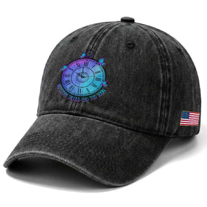 Suicide Prevention Awareness Washed Cotton Baseball Cap No Story Should End Too Soon Butterfly Clock