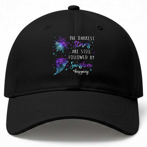 Suicide Prevention Awareness Baseball Cap The Darkest Storms Are Still Followed By Sunshine Keepgoing Semicolon