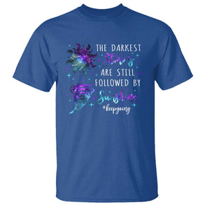 Suicide Prevention Awareness T Shirt The Darkest Storms Are Still Followed By Sunshine Keepgoing Semicolon TS11 Royal Blue Print Your Wear