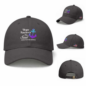 Suicide Prevention Awareness Baseball Cap Hope Anchors The Soul Teal And Purple Semicolon