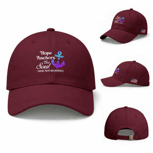 Suicide Prevention Awareness Baseball Cap Hope Anchors The Soul Teal And Purple Semicolon