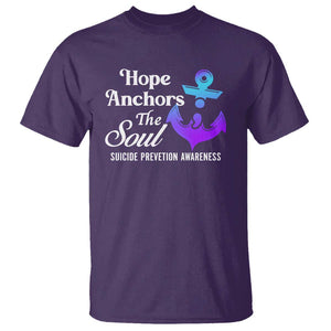 Suicide Prevention Awareness T Shirt Hope Anchors The Soul Teal And Purple Semicolon TS11 Purple Print Your Wear