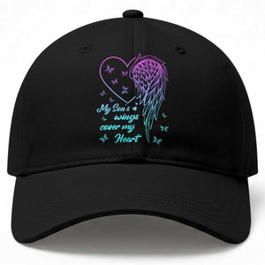 Suicide Prevention Awareness Baseball Cap My Son's Wings Cover My Heart Butterfly