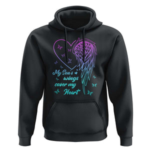 Suicide Prevention Awareness Hoodie My Son's Wings Cover My Heart Butterfly TS11 Black Print Your Wear