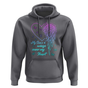 Suicide Prevention Awareness Hoodie My Son's Wings Cover My Heart Butterfly TS11 Charcoal Print Your Wear