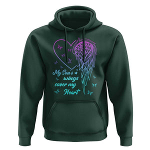 Suicide Prevention Awareness Hoodie My Son's Wings Cover My Heart Butterfly TS11 Dark Forest Green Print Your Wear