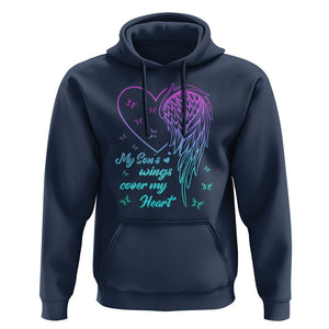 Suicide Prevention Awareness Hoodie My Son's Wings Cover My Heart Butterfly TS11 Navy Print Your Wear