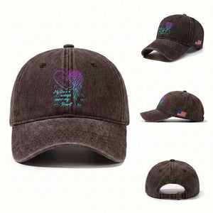 Suicide Prevention Awareness Washed Cotton Baseball Cap My Son's Wings Cover My Heart Butterfly