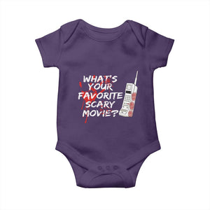 Funny Whats Your Favorite Scary Movie Baby Onesie Halloween Horror Film Lover TS11 Purple Print Your Wear